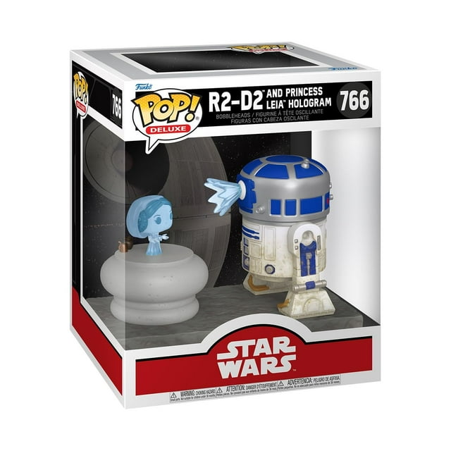 Figura de vinilo coleccionable Funko Pop Deluxe R2-D2 con Leia
