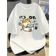 thumbnail image 1 of Breathable Cotton Short Sleeve Tee - Men's Casual Loose Fit T-Shirt with Cute Cat Print for Summer, Casual Sporty Tee, Summer Gifts, 1 of 8