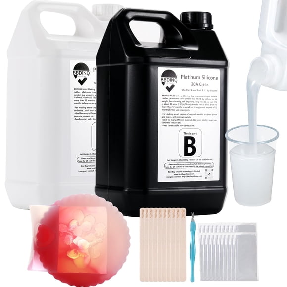 Kit de fabricación de moldes de silicona BBDINO Translucent 20A Platinum 8L