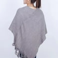 thumbnail image 6 of MSJUHEG Kimonos,Poncho Sweater Women,Cape Coat,Shawl Wraps,Wrap Cardigan,Cape Fringe Horn Buckle Irregular Double Fringe Cape Warm and Thick Gray One Size, 6 of 7