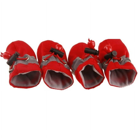 NANAHuang 4pcs/set Pet Dog Shoes Waterproof Warm Dogs Anti-slip Snow Boots Shoes for Small Dogs Cats Chihuahua Yorkie Puppy Dog Booties