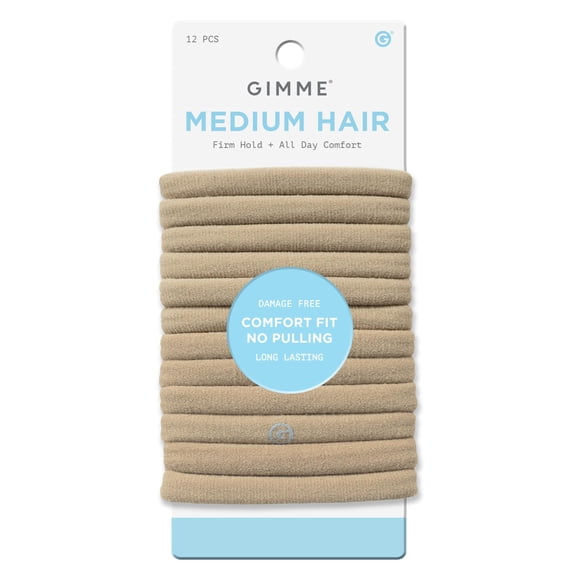 Gimme Beauty Bandas para el cabello de sujeción media – Lazos de nailon y spandex sin costuras para todo tipo de cabello – Soportes para coletas de ajuste cómodo sin daños – Bandas elásticas sin arrug