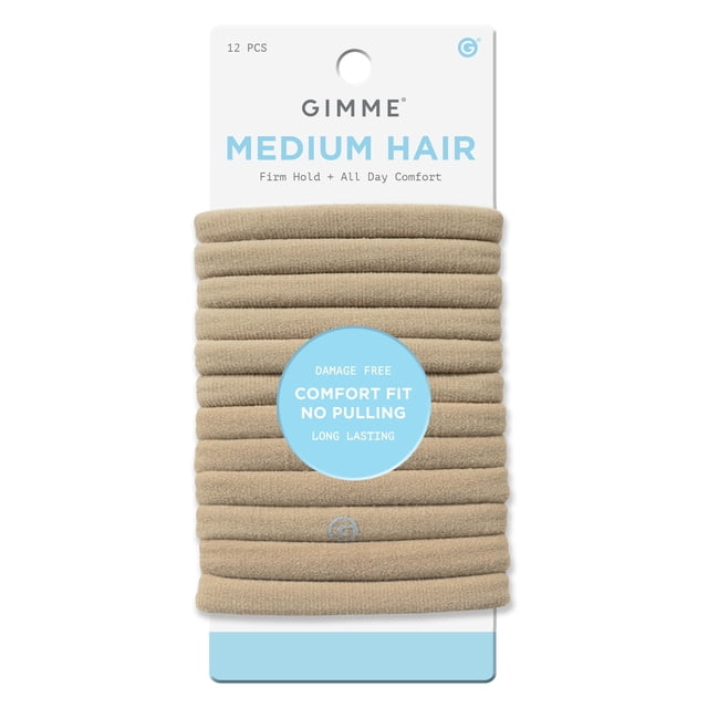 Gimme Beauty Bandas para el cabello de sujeción media – Lazos de nailon y spandex sin costuras para todo tipo de cabello – Soportes para coletas de ajuste cómodo sin daños – Bandas elásticas sin arrug