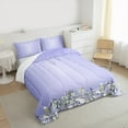 thumbnail image 3 of Feelyou Chic Bling Diamond Queen Comforter Set for Kids, Blue Sequin Print Bedding Sets, Modern Fashion Bedding Comforter Set, Microfiber Bedroom Decor, 3pcs, 3 of 8