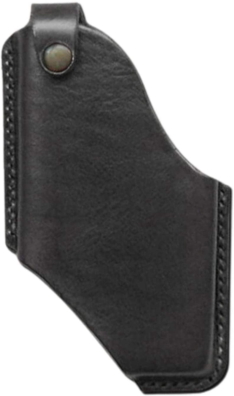 Leather Cell Phone Holster - Universal Vertical Portable Phone Pouch Wallet - Belt Clip Holster Pouch Genuine Leather Phone Case Holster Purse Belt Loop Pouch Bag for Men - Black