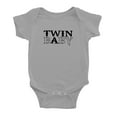 thumbnail image 2 of 1 Pc Twin Baby A/B Baby Girls Boys Bodysuit Short Sleeves Jumpsuit (Gray, 0-3M), 2 of 5