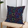 thumbnail image 6 of Throw Pillow Covers Set of 4 Colored Hearts Soft Decorative Pillowcase for Couch Living Room Bed Sofa, Square Pillow Covers Pillow Protector with Zipper, Home Decor 18"x18", 6 of 7