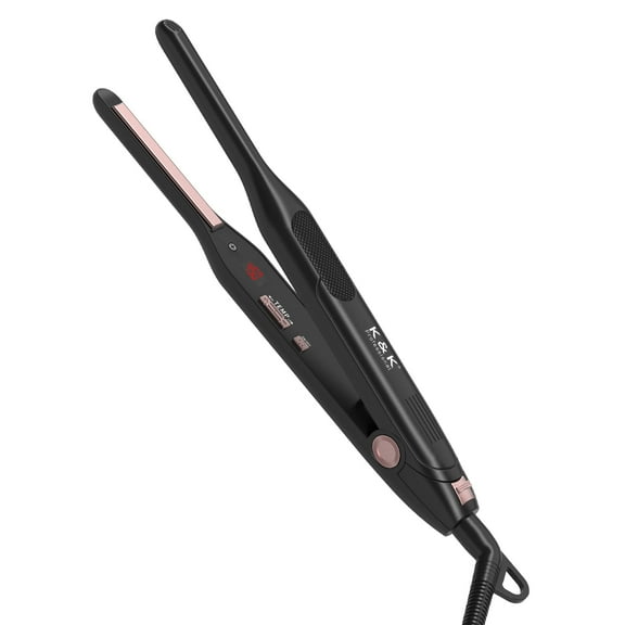 K&K Mini Flat Iron for Short Hair 3/10 inch Small Hair Straightener for Pixie & Beard creamic Flat Iron for Women Dual Voltage, Auto Shut Off