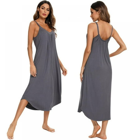 

[BRAND CLEARANCE!]Women s Pajamas V Neck Sleep Dress Sleepwear Steamer Dushto Sling Skirt Underwear S-XXL