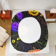 thumbnail image 5 of jejeloiu Funny Pumpkin Lantern Halloween Purple Yellow Black Twin Sheet Set,Super Cozy Teens Girl Bedding,3-Piece, 5 of 7
