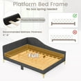 thumbnail image 6 of Costway Full Size Upholstered Daybed Rivet-Tufted Platform Bed with Metal Legs Wood Slats, 6 of 10
