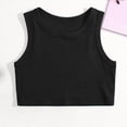 thumbnail image 2 of Sgkm Girls Shirts Sleeveless Simple Color Dance Tank Top Girls Athletic Shirts Activewear Black 5-6 Years, 2 of 4