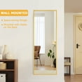 thumbnail image 4 of 59"x16" Full Length Mirror, Floor Mirror with Stand, Freestanding, Wall Mounted, Arched-Top Full Body Mirror for Bedroom, Dressing Room -Gold, 4 of 8