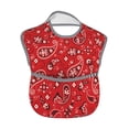thumbnail image 2 of Kdxio Red Paisley Floral Bibs For Babies, Baby Bibs for Eating, Toddler Bibs, Waterproof Bibs, Feeding Bibs, for Toddlers, Boys, Girls, 2 of 8