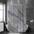 thumbnail image 2 of Coolnut Bath Shower Curtain Liners Abstract Grey Marble 72x72in Polyester Waterproof with 12 Curtain Hooks, 2 of 6