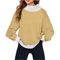 thumbnail image 3 of aidice Fall Sweatshirts for Women High Neck Long Sleeve Loose Drop Shoulder Comfy Casual Pullover Tops, 3 of 6