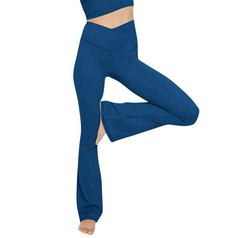 Ruanyu Women's Bootleg Yoga Pants Crossover High Waisted Wide Leg Workout  Flare Pants Bootcut Work Pants Dress Pants 
