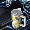 thumbnail image 6 of OBREWU Yellow and Gray Leaves Modern Art Tumbler with Handle and Lid,Yellow and Gray Leaves Modern Art 40oz Double Wall Vacuum Insulated Tumbler,Cups Gift for Women and Men, 6 of 7