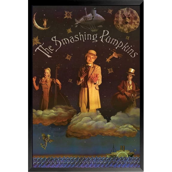 BUY ART FOR LESS Officially Licensed Smashing Pumpkins 1979" Framed Art Poster - 24 x 36 Inch - Sturdy Engineered Wood Frame with Plexi Glass - Ready To Hang