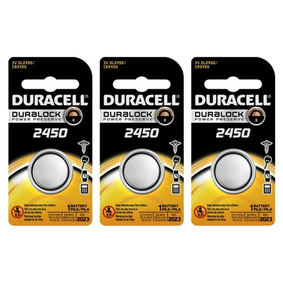 Duracell Lithium Battery Security 3 Volt DL2450B 1 Each (Pack of 3)
