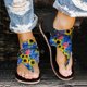thumbnail image 1 of Zapatos de girasol con punta de clip de verano para mujer Sandalias planas cómodas con cremallera Sandalias de playa informales Wmkox8yii nm5094, 1 of 4