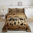 thumbnail image 2 of Manfei Rustic Farmhouse Bedding Twin Comforter Set, Vintage Brown Down Comforter, Wildlife Deer Reversible Duvet Insert, Lightweight Room Decorative, 2pcs, 2 of 8