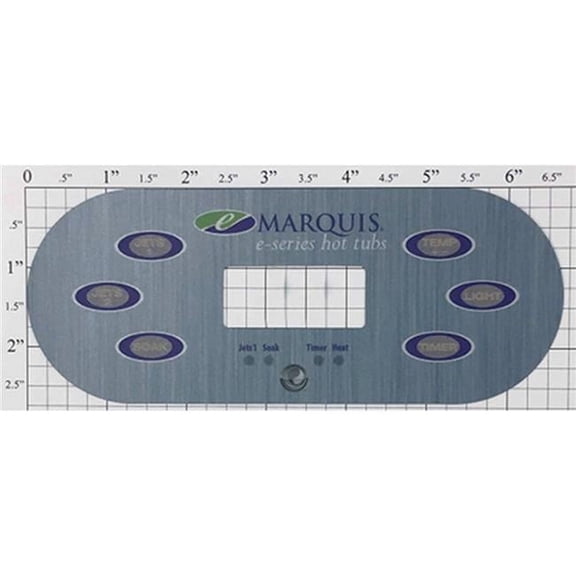 HydroQuip 650-0742 E-Series 6-Button Marquis Spa Topside Overlay