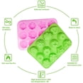 thumbnail image 5 of 2 Packs Flowers Silicone Non-Stick Mold, Chainplus Bake Mold for Cake, Jelly, Pudding, Chocolate, Cupcake, 12-Cavity Muffin Pan, Baking Pans with Flowers and Heart shape. - Pink, Green, 5 of 6