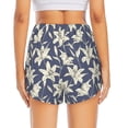 thumbnail image 3 of Picia Lilies Flowers Pattern Women's 2 in 1 Athletic Running Shorts High Waisted Workout Casual Gym Sweat Shorts with Comfy Liner Zipper Pockets-Medium, 3 of 9