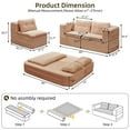 thumbnail image 6 of TesNus Sectional Sofa Bed 80", Plush Corduroy Fabric, Foam Filled, with Chaise Lounge and Convertible Blanket, Pink, for Living Room Bedroom, 6 of 9