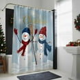 thumbnail image 4 of Christmas Snowman Bathroom Shower Curtain Winter Christmas Tree Xmas Snowflake Waterproof Washable Shower Curtains for Bathtub Bath Decor with Grommets and Hook 66 X 72 Inch, 4 of 8