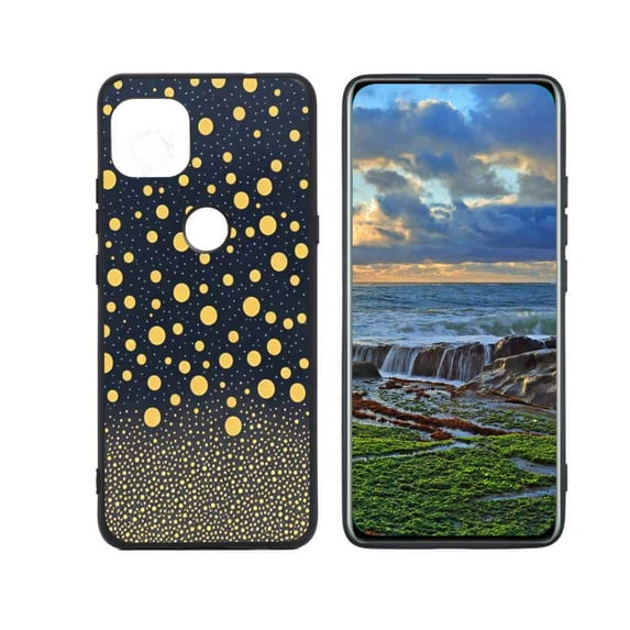 Golden-Dots-145 Phone Case, Degined for Moto One 5G Ace Case Men Women, Flexible Silicone Shockproof Case for Moto One 5G Ace