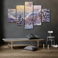 thumbnail image 3 of TISHIRON 5PCS Framed Canvas Wall Art Set,60"x40" Winter Pine Forest Canvas Art Decor, 3 of 7