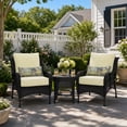 thumbnail image 3 of BPS 22x24x5 inch Outdoor Deep Seat Cushion, Water-Resistant Patio Furniture Cushions for Outdoor Chairs, Sofa, Couch, 2-Piece, Pale Yellow, 3 of 9