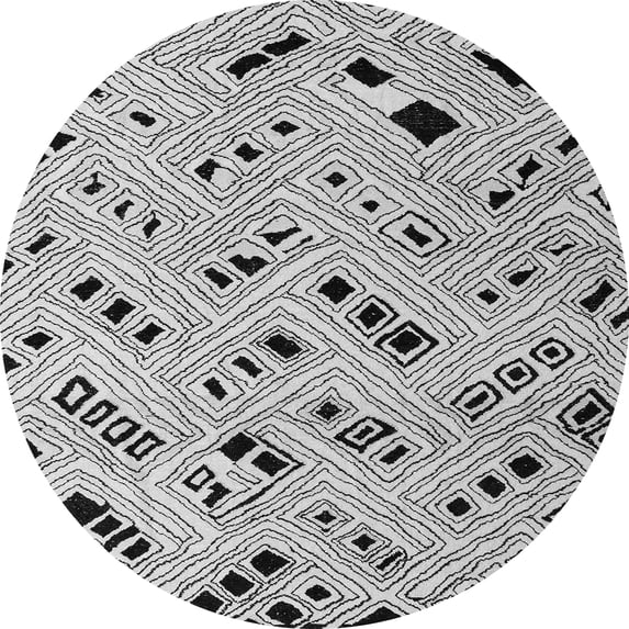 Ahgly Company Indoor Round Solid Gray Modern Area Rugs, 6' Round