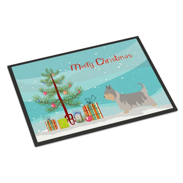 s Treasures Australian Silky Terrier Felpudo navideño 18hx27w Multicolor Caroline's Treasures BB8469MAT