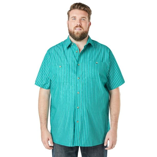Kingsize - KingSize Men's Big & Tall Striped Short-Sleeve Sport Shirt ...