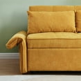 thumbnail image 3 of Chenille Fabric Couch Bed With Adjustable In Yellow - Modern 2 For Comfortable Sleep Living, 3 of 6