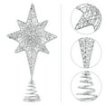 thumbnail image 6 of HAMPPLIES Tree Topper for Artificial Tree 1Pc Eight Pointed Silver 30x6.3in Holiday Decor, 6 of 8