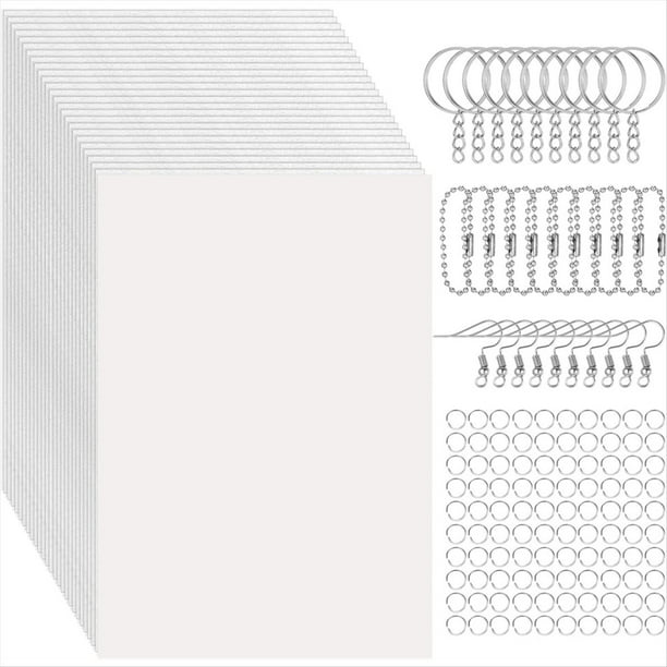 Kit de 155 Láminas de Plástico Retráctil, 25 Papeles de Arte Retráctiles con 130 Accesorios para Manualidades y Llaveros.