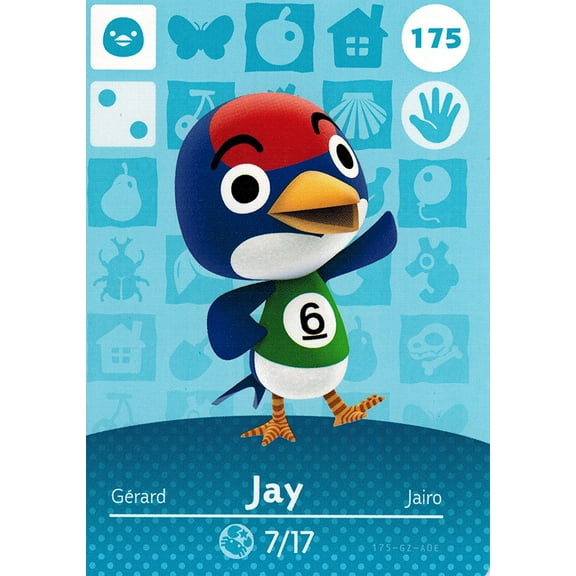 Nintendo Animal Crossing Happy Home Designer Amiibo Card Jay 175/200 USA Version