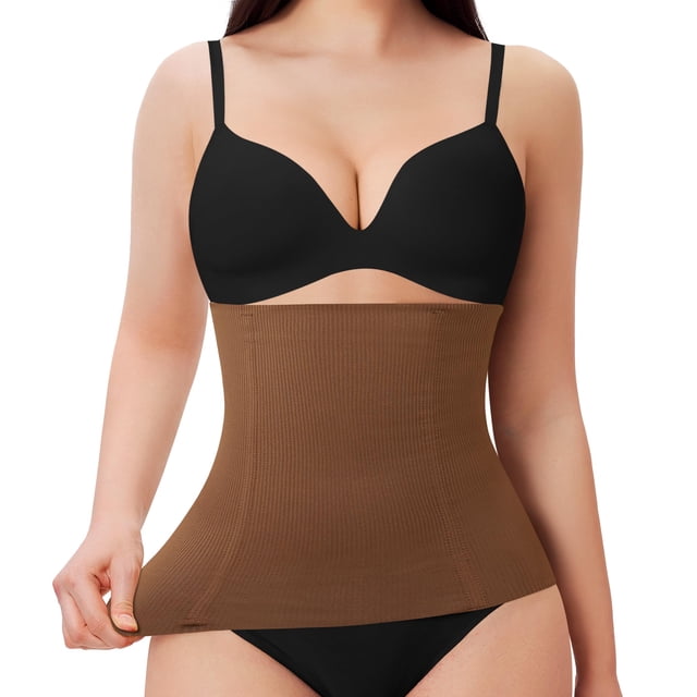 Entrenador de cintura Nebility para mujer, con curvas, faja, moldeador de cuerpo, control de barriga, talla grande, faja ceñida a la cintura, corsé marrón