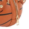 thumbnail image 4 of BIMZUC Women's Basketball Shaped Handbag Round Messenger Shoulder Bag Crossbody Novelty Purse for School Shopping Travel Casual Everyday Use, Brown (7.09 x 7.09 x 6.30 inches / 18x18x16 cm), 4 of 9