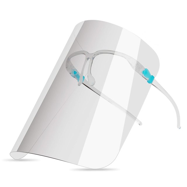 Paquete De 2 Protectores Faciales - Marco De Gafas Reutilizables Adherido A Una Visera Transparente Antivaho - Ligero, C