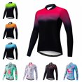 thumbnail image 2 of 2021 Maillot de ciclismo de manga larga para mujer, maillot de bicicleta de carretera, MTB, camiseta de bicicleta de carretera, maillot de carreras, blusa para niñas, tops de otoño y primavera, rojo, 2 of 4