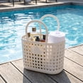 thumbnail image 2 of Miwamany Imitation Rattan Bathing Basket, Plastic Hand Held Washing Storage Bin, Hollow Drainage Tote for Bathroom Dirty Clothes Laundry Organization, 2 of 9