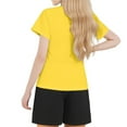 thumbnail image 3 of Gelikeya School Clothes for Girls Girls Clothes Size 7 Summer Outfits for Girls 10-12 Toddler Two Piece Outfits Girls Kids Short Sets (Yellow, 10-11 Years), 3 of 4