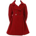 thumbnail image 1 of Manteau Robe Grande Fille Manches Longues Bouton Poche Long Manteau d'Hiver Rouge 10 (2J0K4S9), 1 of 2