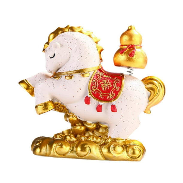 Escultura de caballo, mini estatua de animal, obra de arte de resina, pieza central, figura de Feng Shui D