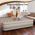 thumbnail image 7 of Queen Air Mattress with Built-in Pump - 18" Extra Thick Inflatable Bed for Camping & Home,Khaki,3-Min Self Inflating with Carrying Bag., 7 of 7